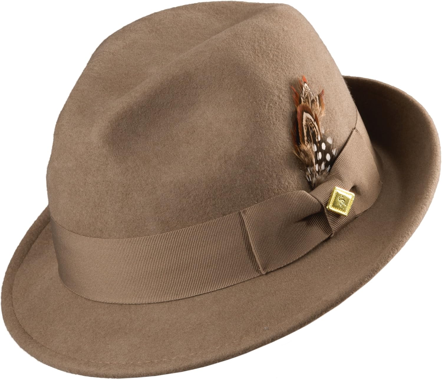 stacy adams 男士羊毛毡前夹软呢帽